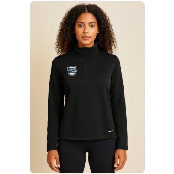 Nike Women's Creighton Bluejays Quarter-Zip Pullover - L Tall - Picture 1 of 9